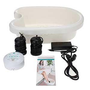 Ionic Detox Foot Bath SPA Machine Negative Hydrogen System Premium Holiday Gift with Tub Basin 2 Arrays 10 Liners 